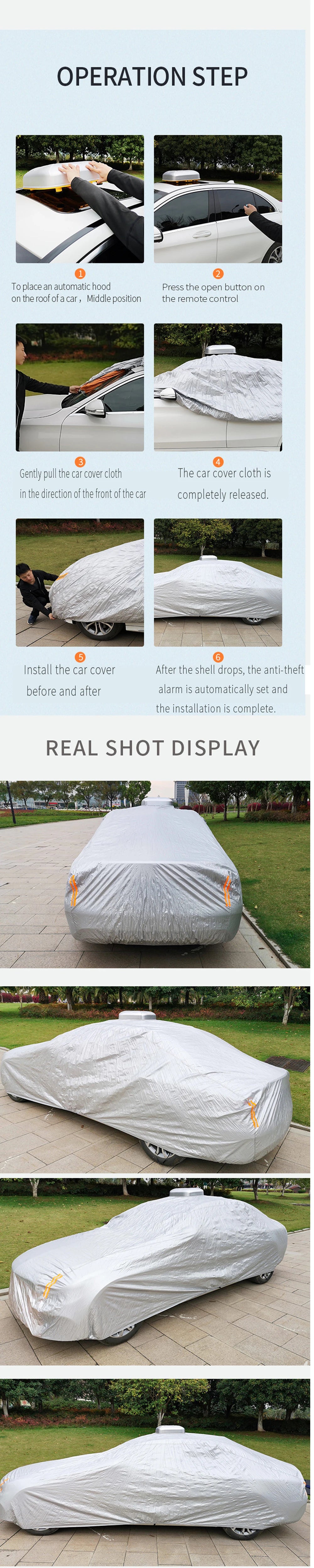 Husă Auto Complet Automată cu Telecomandă – Protecție Solară, Ploaie și Termică