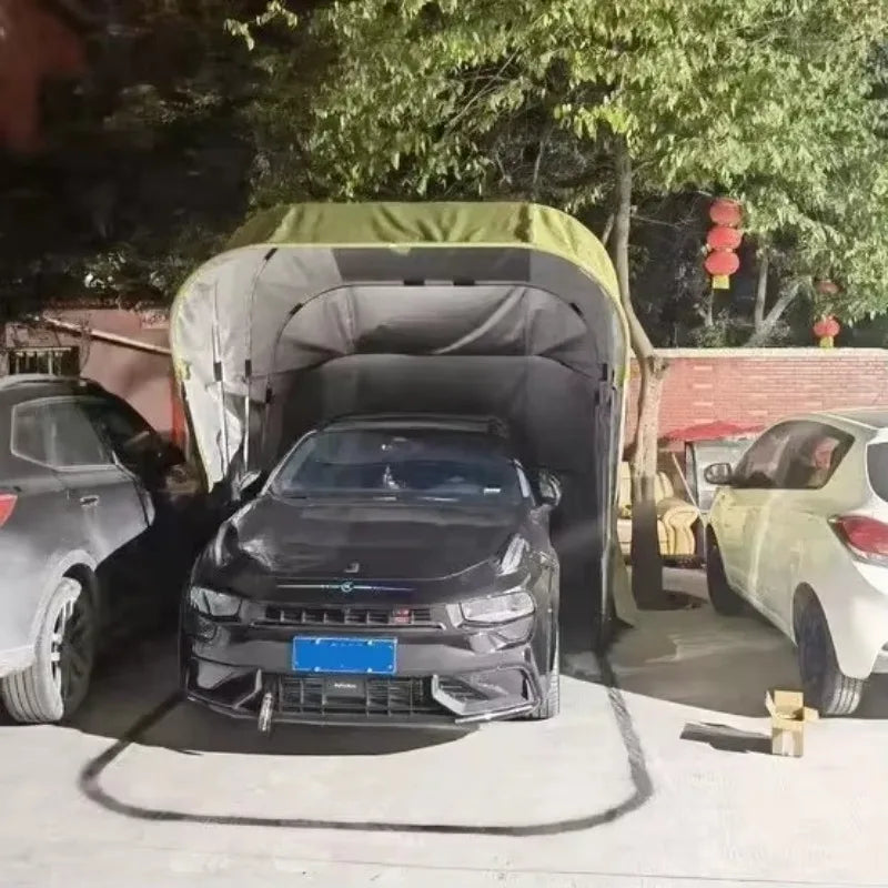 Cort Auto Pliabil Manual – Garaj Portabil cu Husă de Depozitare